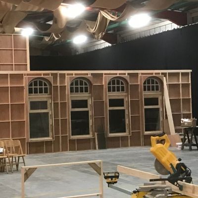 a building being built on a stage