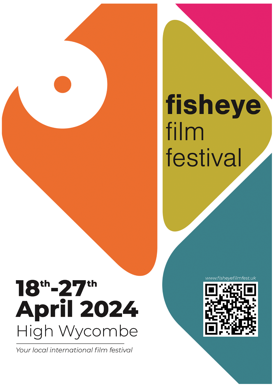 Fisheye Film Festival poster. 18-17 April 2024, High Wycombe